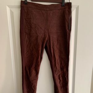 Maroon suede/stretchy leggings from WHBM